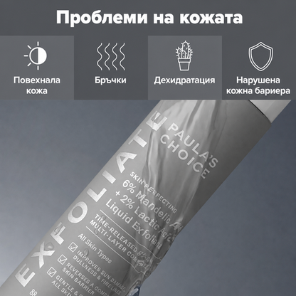 Skin Perfecting 6% Mandelic + 2% Lactic Acid AHA Liquid Exfoliant - Ексфолиант 6% Манделова + 2% Млечна Киселина