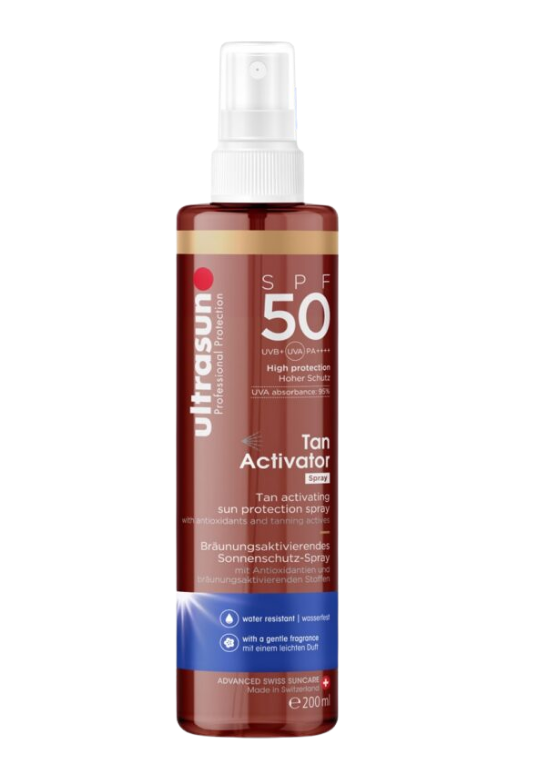 Ultrasun Body Tan Activator Spray SPF50 - Спрей за Ускорено Потъмняване и Активация на Естествен Тен