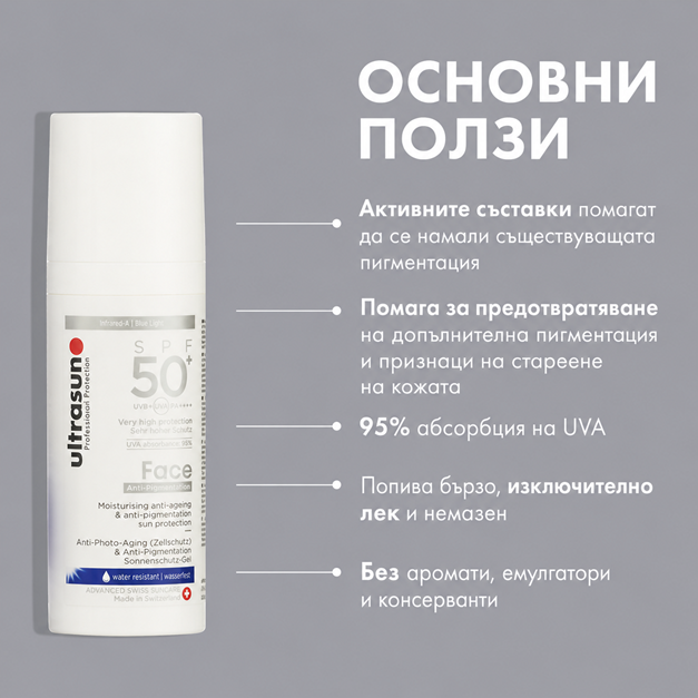 Ultrasun Face Anti-Pigmentation SPF50+ Депигментиращ Хидратант