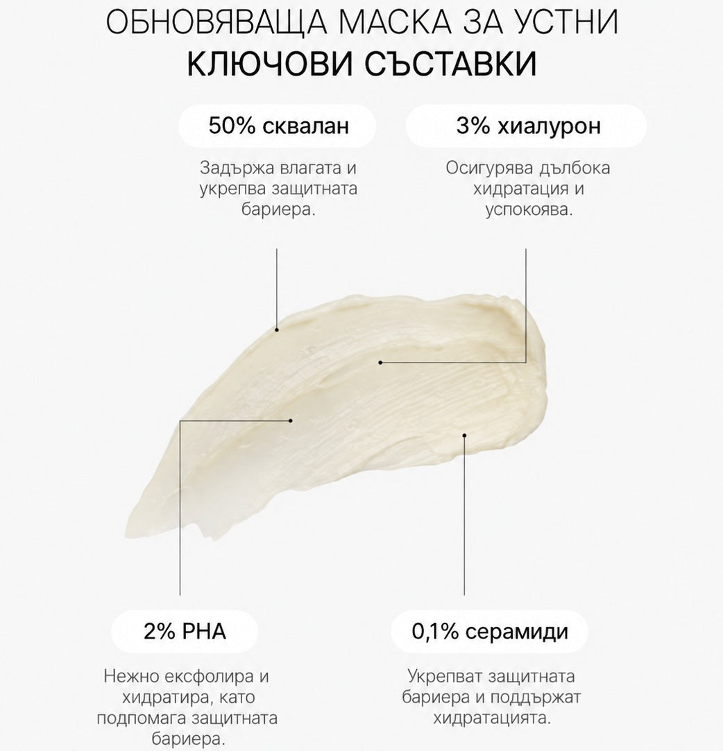 Lip Renewal Mask – Обновяваща Нощна Маска за Сухи и Напукани Устни