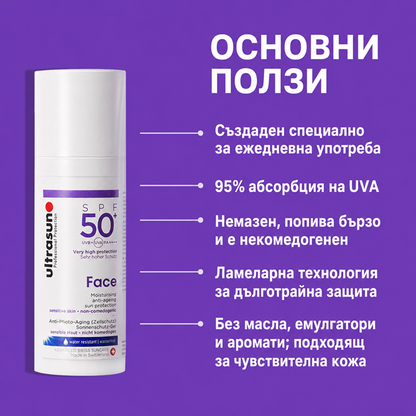 Ultrasun Face SPF50+ Дневен Хидратант 50ml