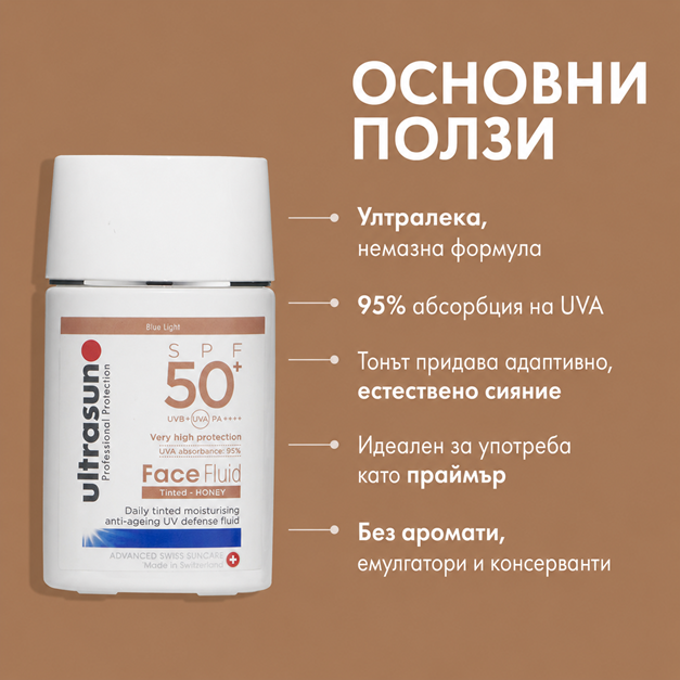 Ultrasun Face Fluid Tinted SPF50+ Слънцезащитен Флуид Тониран