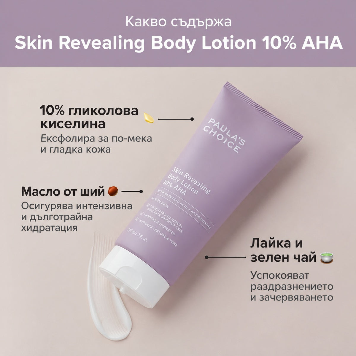 Skin Revealing Body Lotion 10% AHA - Изглаждащ Ексфолиращ Лосион Против "Гъша" Кожа и Загрубяване