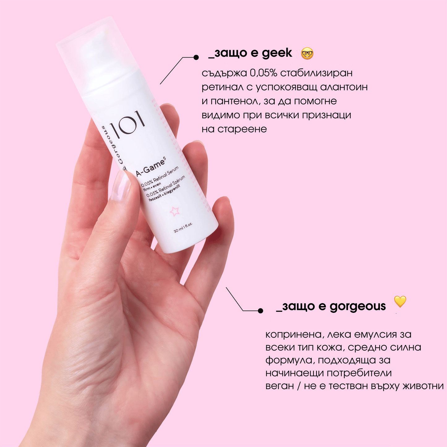 как да започнете с ретиналов серум инструкции A-Game 5 серум за бръчки 25 лв
