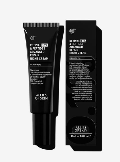 Retinal 0,10% and Peptides Repair Night Cream - Нощен Възстановяващ Крем с Пептиди и 0,1%  Ретинал